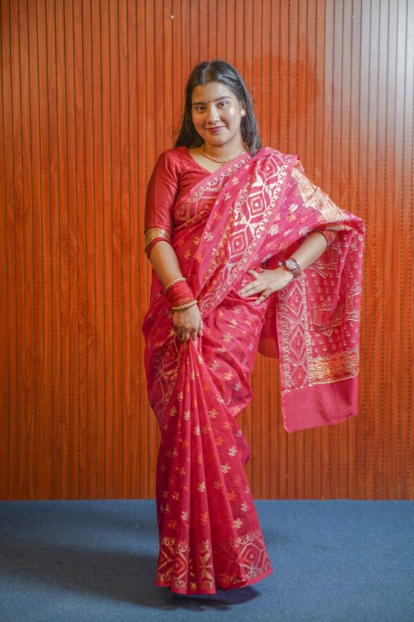 100 Count Jamdani Saree - Image 5
